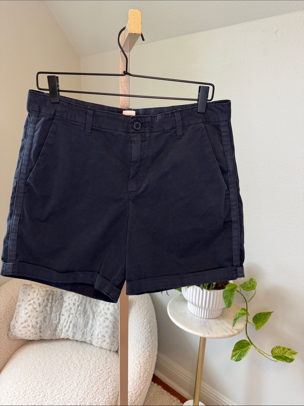 GAP Navy Rolled-Hem Chino Shorts